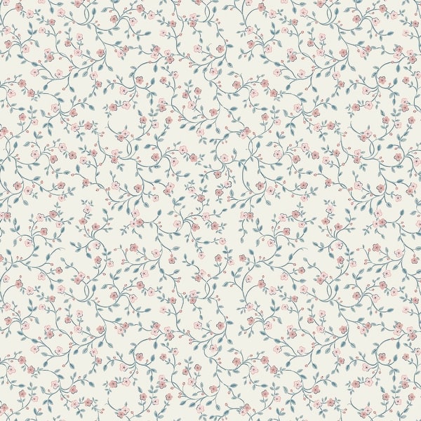 slide 2 of 3, Laura Ashley Blencow Sprig Dark Duck Egg Blue Wallpaper