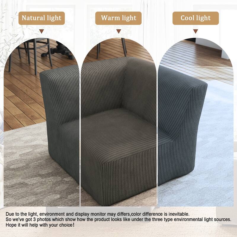 Corduroy Armchair Corner Chair For Living Room