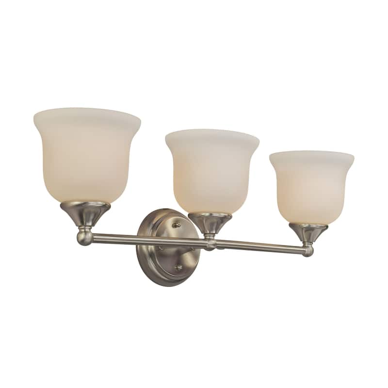 Forte Lighting 3 Light Bathroom Vanity Light with Satin Opal Glass