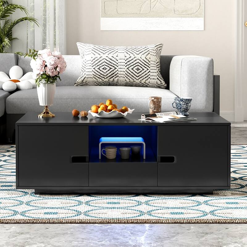 Living Room Modern High Glossy Rectangle Coffee Table