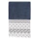 Authentic Hotel and Spa 100% Turkish Cotton Aiden White Lace Embellished Hand Towel - Navy