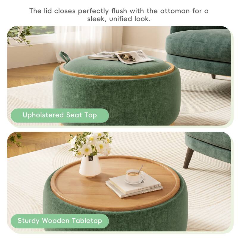 Modern Round Tufted Ottoman