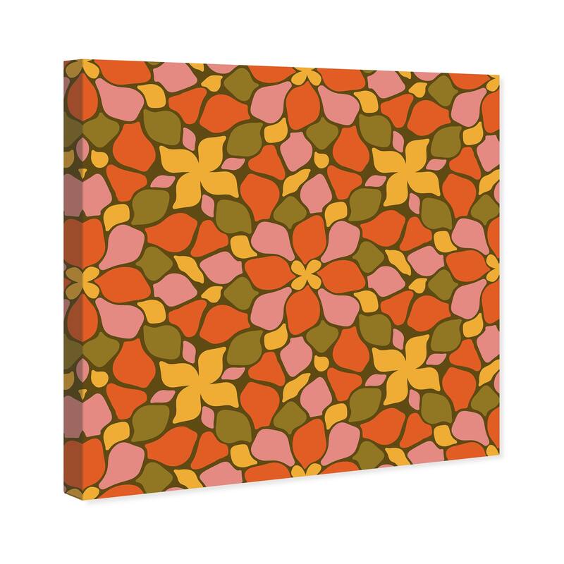 Wynwood Studio Canvas Floral and Botanical Floral Bush Orange and Dark Orange Modern & Contemporary Wall Art Canvas Print
