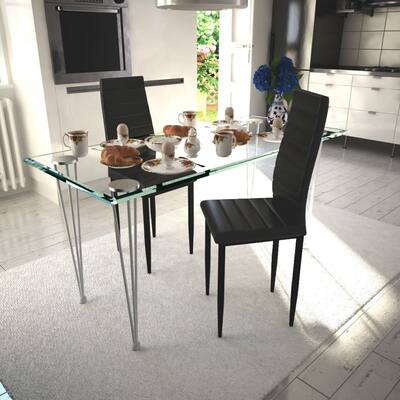Dining Chairs 2 pcs Black Faux Leather