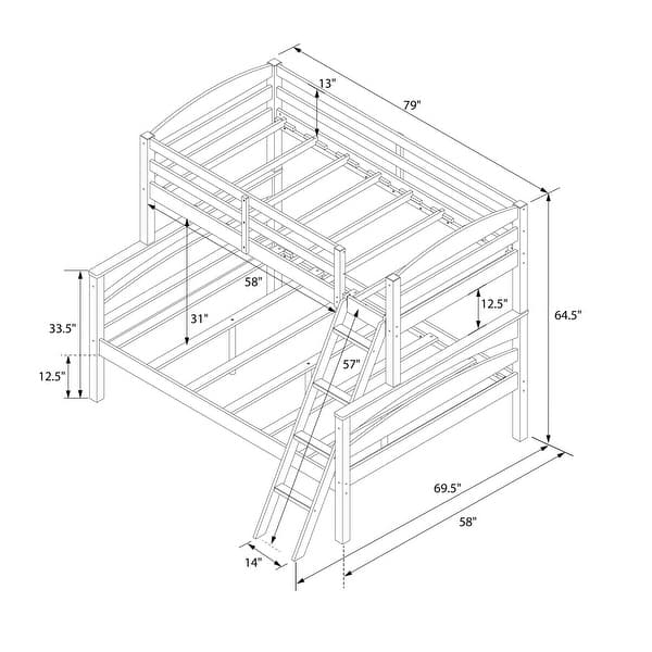 Leighton Wood Twin-Over-Full Bunk Bed, White - Bed Bath & Beyond - 36507907