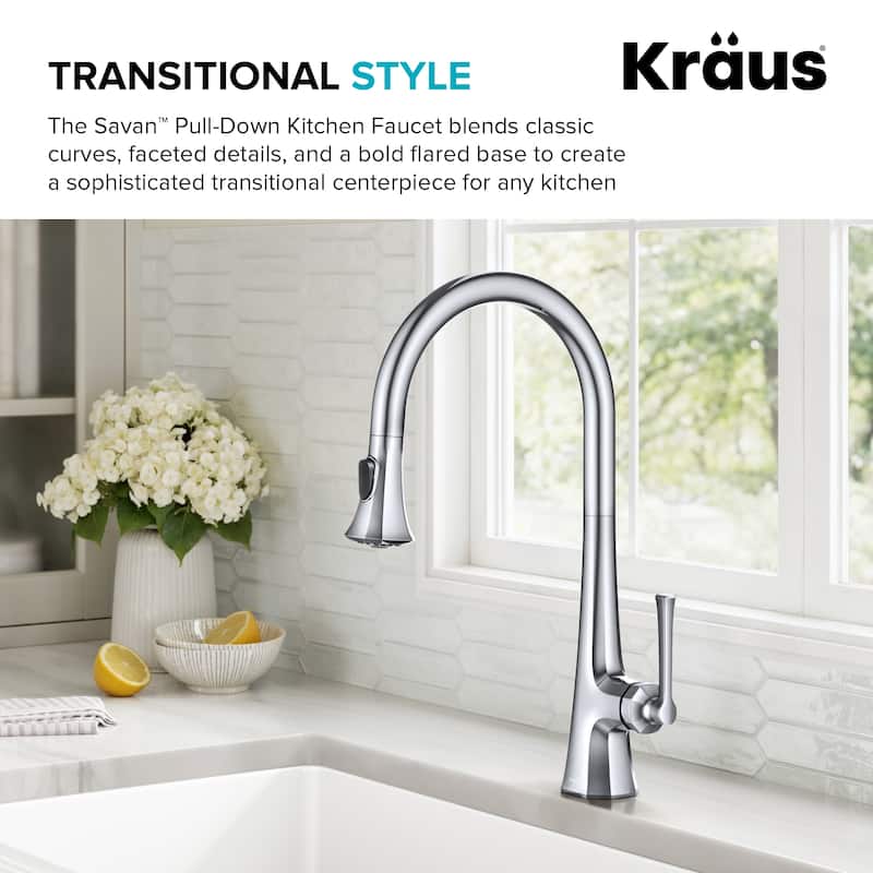 KRAUS Savan 2-Function Single Handle Pull Down Kitchen Faucet