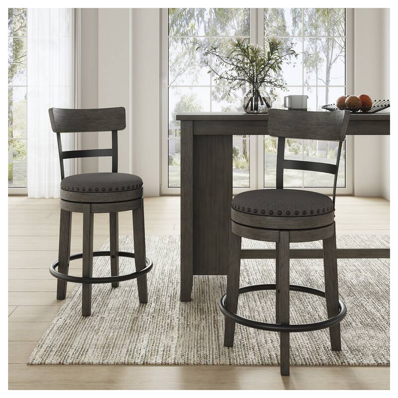 Signature Design by Ashley Caitbrook Gray Upholstered Swivel Barstool, Single - Counter Height
