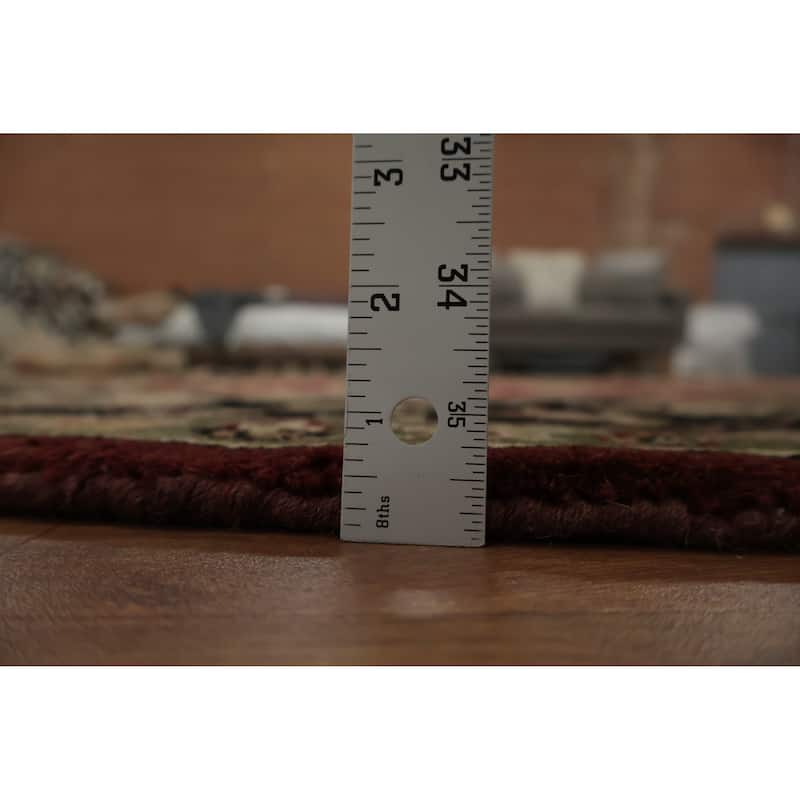 Hand Knotted Oriental 100% Wool Carpet Traditional All-Over Red Agra Area Rug - 7' 9'' X 7' 9''