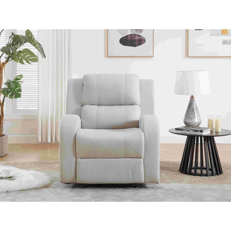 Faux Leather Recliner - Beige
