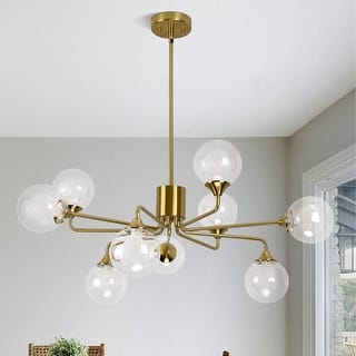 9-Light Sputnik Chandelier - Brass