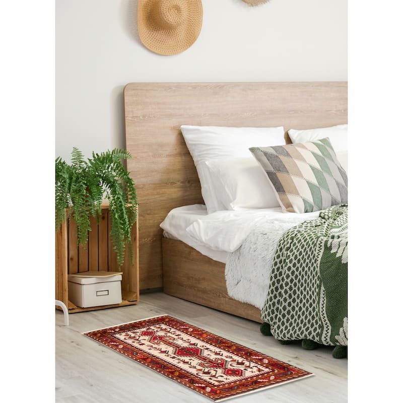 ECARPETGALLERY Hand-knotted Melis Cream Wool Rug - 3'4 x 6'0