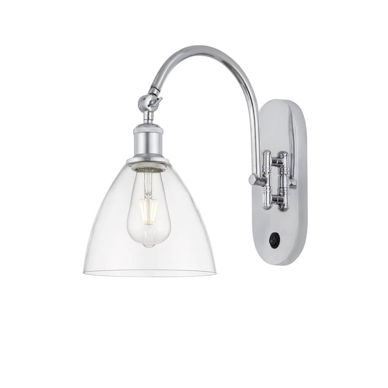Innovations Lighting Ballston Bristol Glass - 1 Light 8" Sconce - Arm Swivels Side To Side - Clear/Polished Chrome