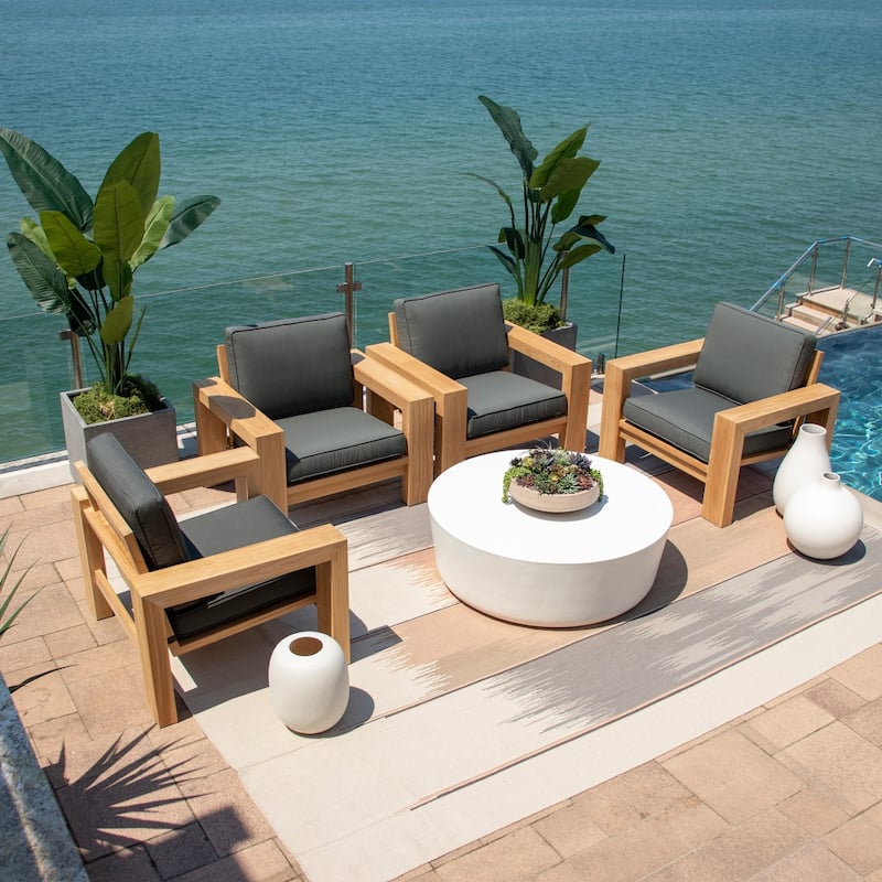 ARDEN Foam Outdoor Double Welted Deep Seat Cushion Set, 24 x 24