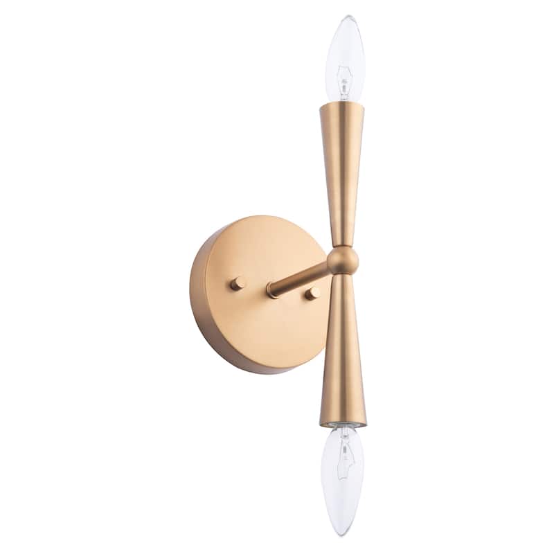 Modern Gold Dimmable 2-Light Wall Sconce Light