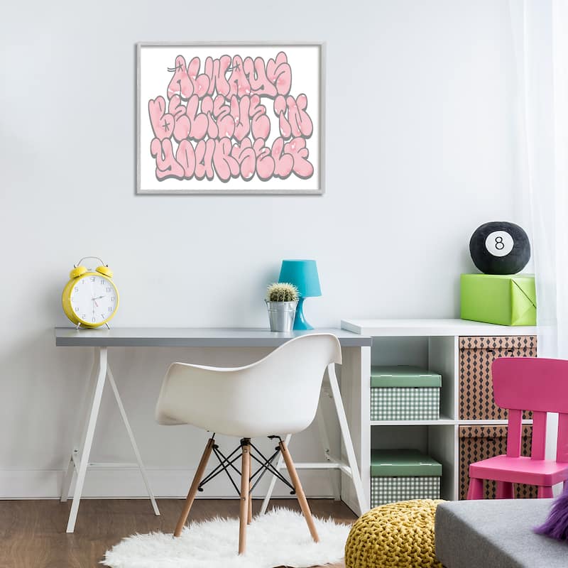 Stupell Believe in Yourself Graffiti Framed Giclee Art Design By Marcus Prime