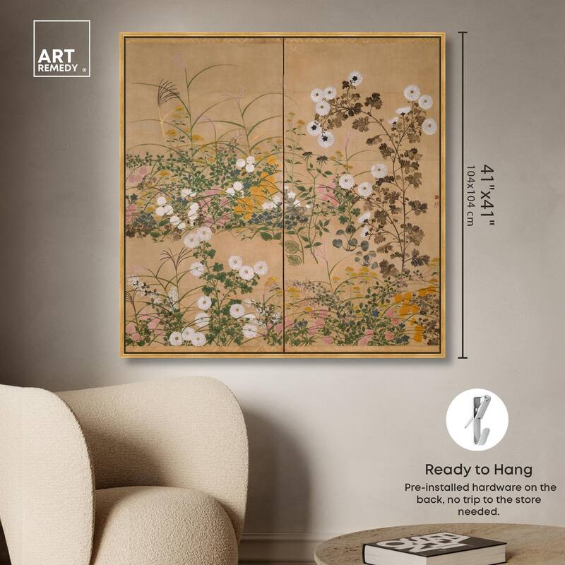 Flowering Plants in Autumn Canvas by Art Remedy