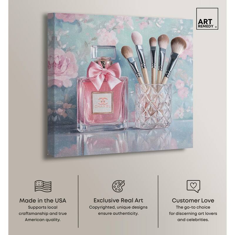 Love Dainty Perfume and Makeup Canvas by Art Remedy, Gallery Wrapped