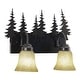 preview thumbnail 7 of 10, Yosemite 2-Light 16.75 in. W Burnished Bronze Rustic Cabin Bathroom Vanity Lighting Fixture, Amber Flake Glass Shade, Tree Motif