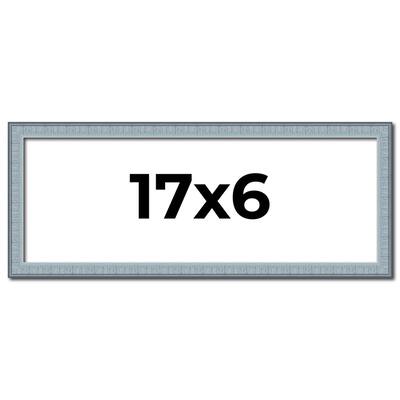 17x6 Frame Rustic Sky Blue Solid Wood Picture Frame | 0.75 Inch