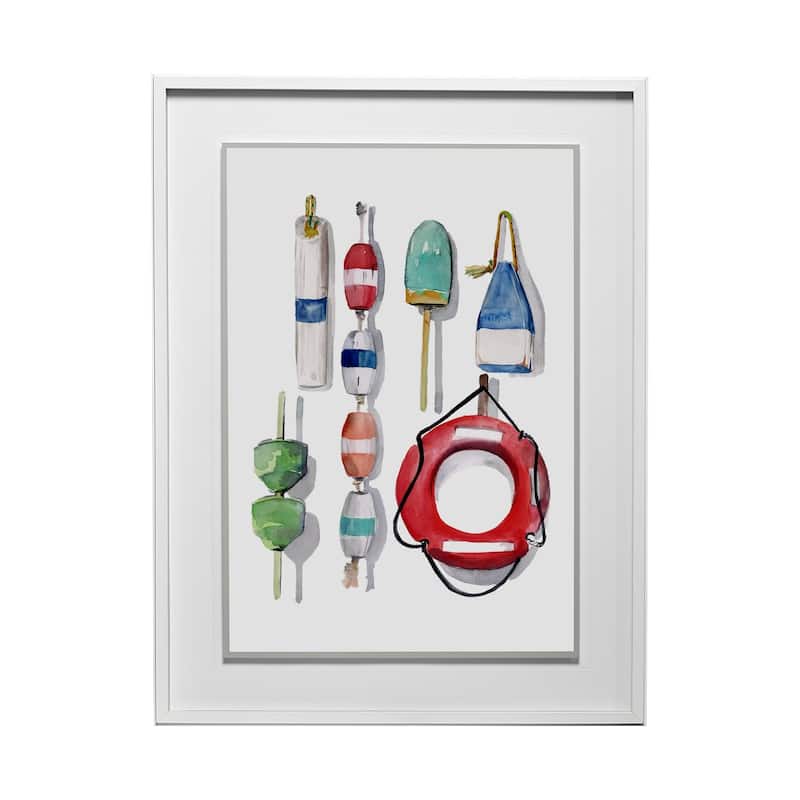 Watercolor Buoys II Framed Art Print