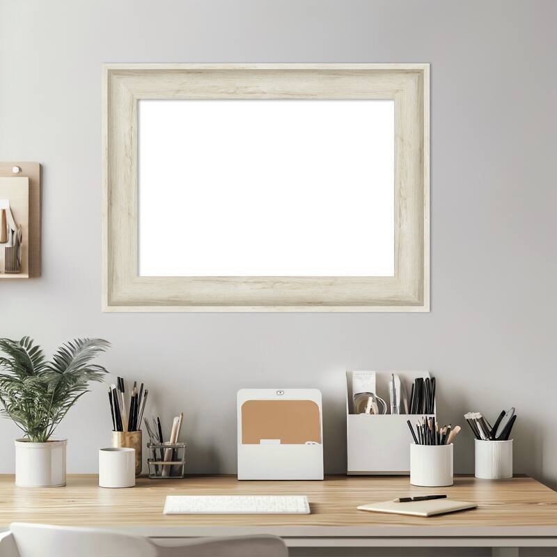 Amanti Art Regal Birch Cream Framed Dry Erase Magnetic Board