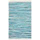 preview thumbnail 28 of 56, SAFAVIEH Handmade Rag Rug Velija Casual Stripe Cotton Rug 2' x 3' - Turquoise/Multi - Rectangle