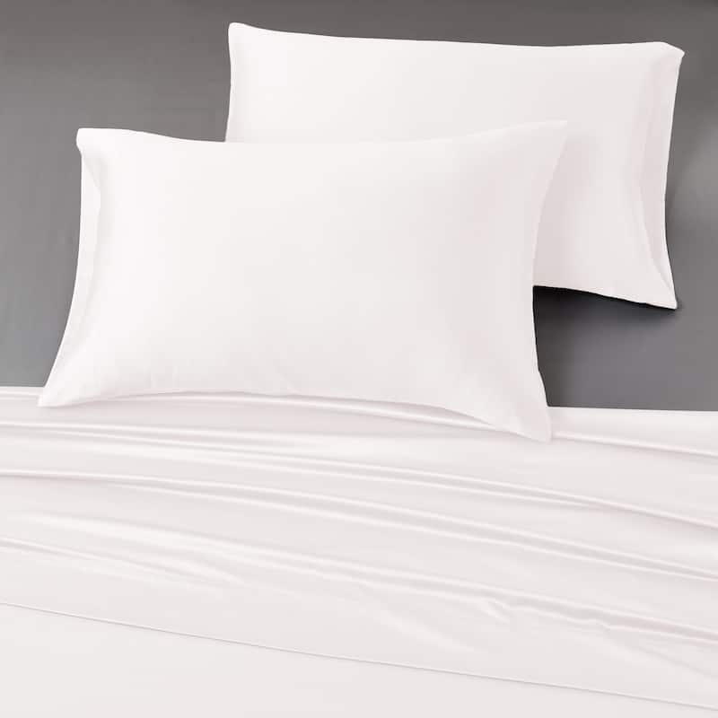 Modern Threads 6-Piece Satin Sheet Set with Deep Pocket Fitted Sheet, 4 Pillowcases, and Organizer