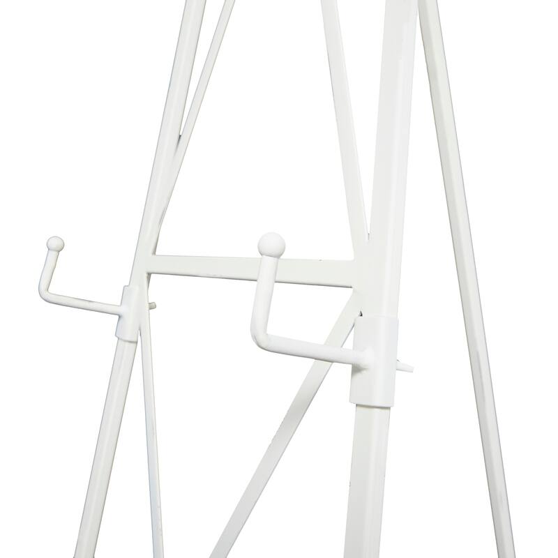 White Metal Tall Adjustable 2 Tier Display Easel with Chain Support