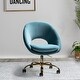 preview thumbnail 4 of 107, Savas Height Adjustable Swivel Velvet Task Chair with Gold Base BLUE