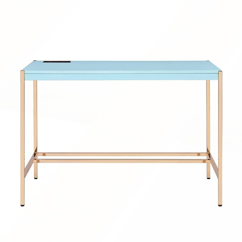 Rectangular Writing Desk with USB Ports