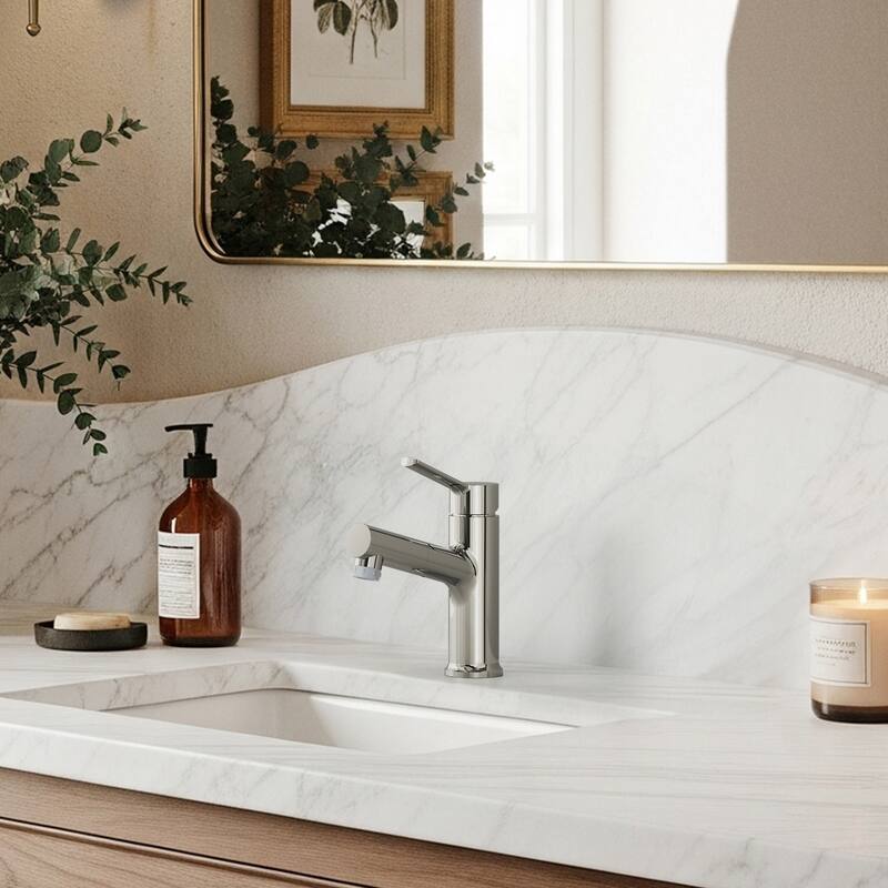 Single Handle Single Hole Bathroom Faucet with Pop‑Up Drain