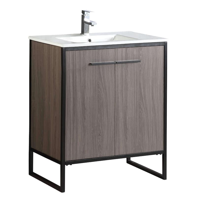 Vdara 24" Silver Gray Bathroom Vanity Cabinet Set