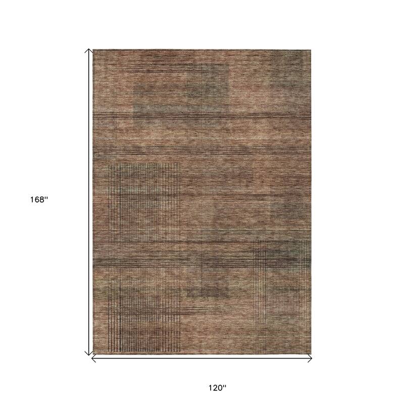 HomeRoots Striped Transitional Rectangle Outdoor Rug