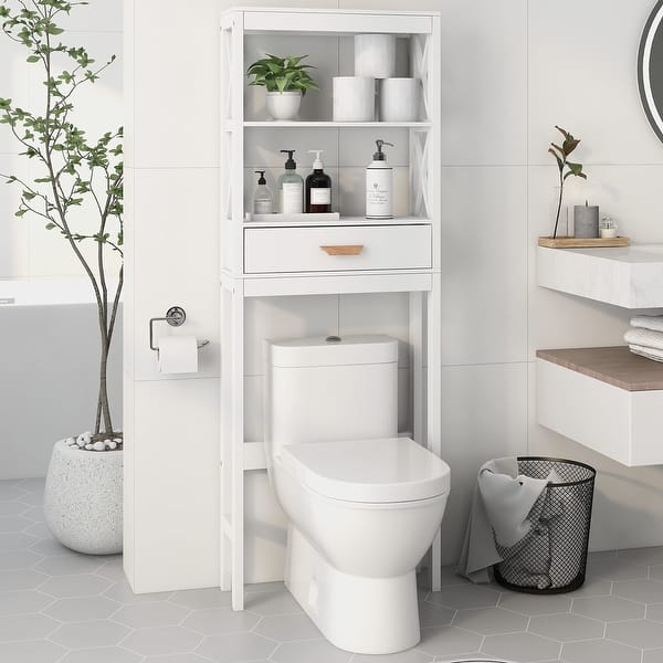 Bathroom Shelf Over The Toilet X- Frame Bathroom Organizer with 1 ...