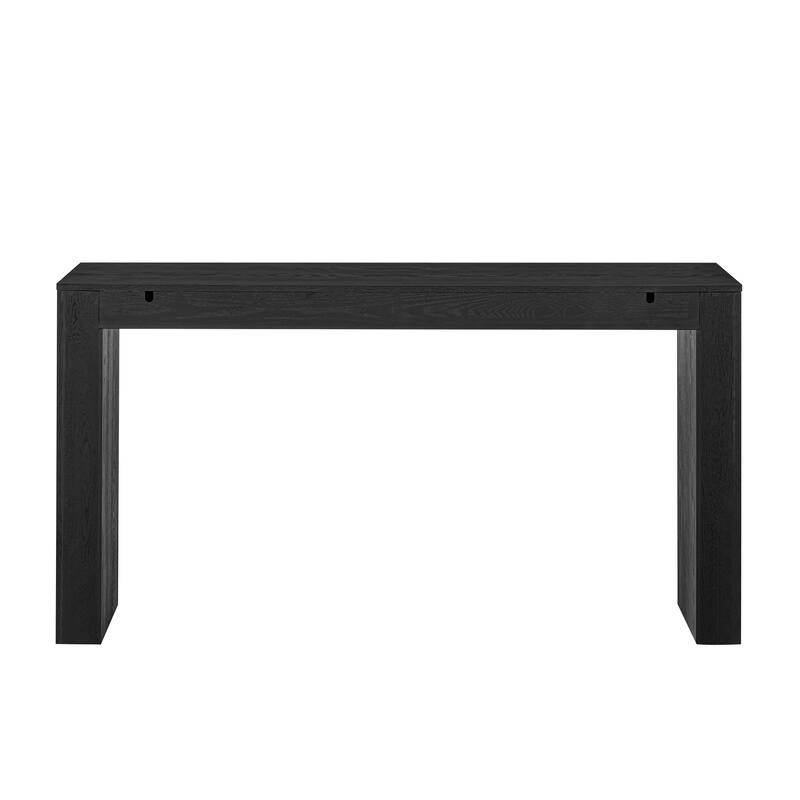 60"Modern Farmhouse Console Table with 2 Concealed Drawers,Waterfall Design Entryway Table with Thickened Legs&Rustic Wood Grain