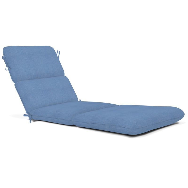 Casual Cushion Sunbrella® Fabric 1-Piece Outdoor Chaise Cushion, 22.5"W x 74"L - 22.5"W x 74"L - Cast Ocean