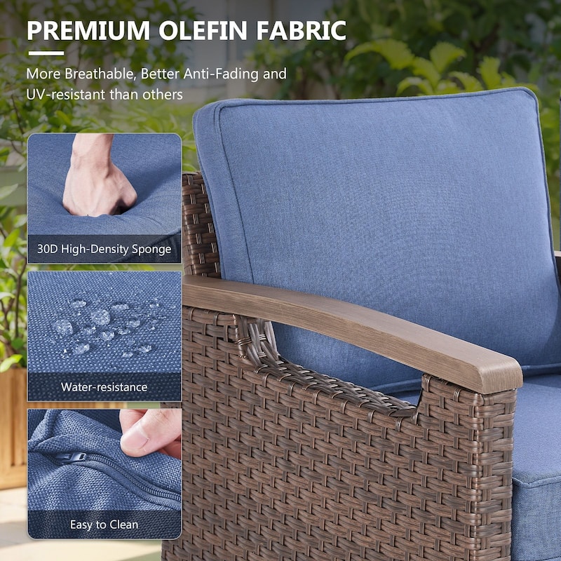 Gymojoy Patio Swivel Rocker Patio Chairs of 2 with Water-Resistant Olefin Cushions and Side Table
