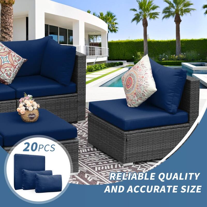FINCATI 27" × 27" Sectional Cushion Slipcover, Outdoor Cushion Replacement Cover, Patio Seat Cover 27 Inches (COVER ONLY!)