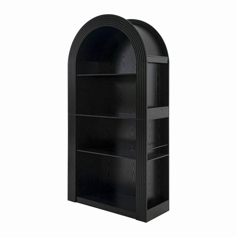 Mid Century Modern 78.74" Tall Arched Bookcase, 4-Tier Storage Shelf for Stylish Home Organization