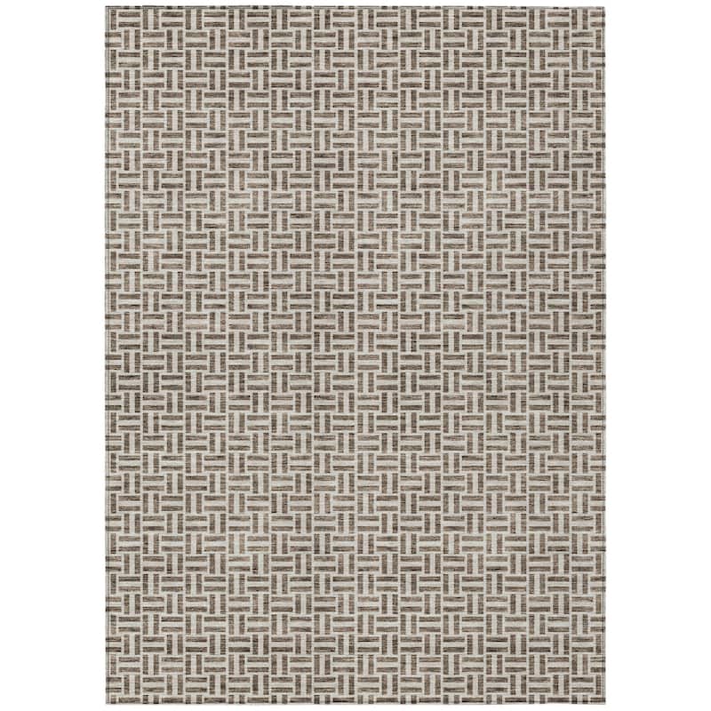 HomeRoots Geometric Transitional Rectangle Outdoor Rug
