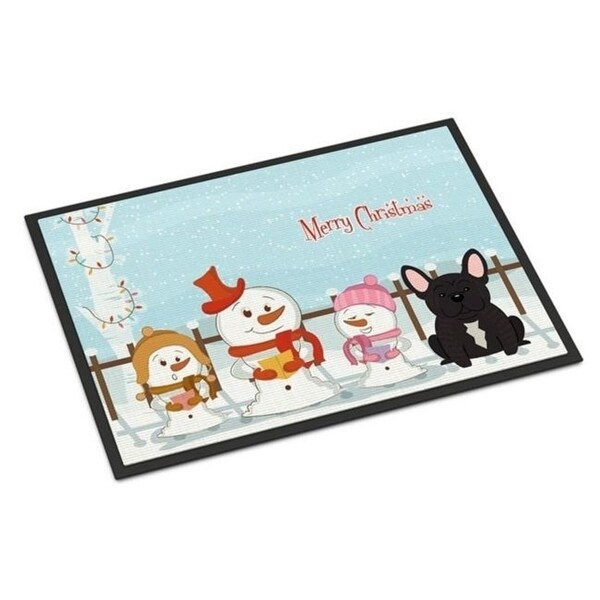 Carolines Treasures BB2340JMAT Merry Christmas Carolers French Bulldog Brindle Indoor or Outdoor Mat 24 x 0.25 x 36 in.