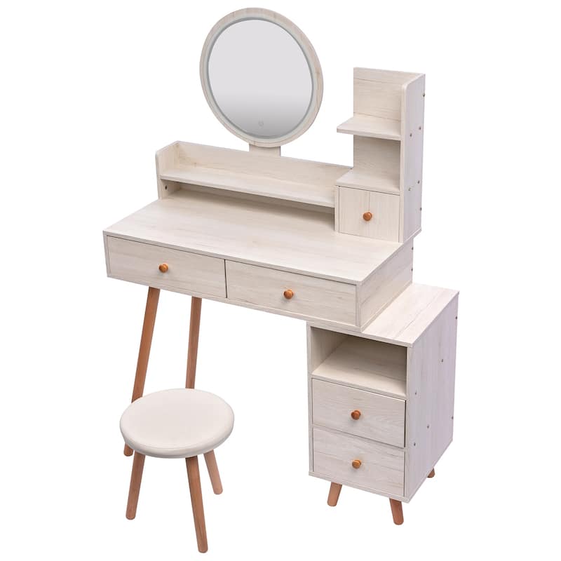 CRAZY ELF Stylish Vanity Table and Cushioned Stool