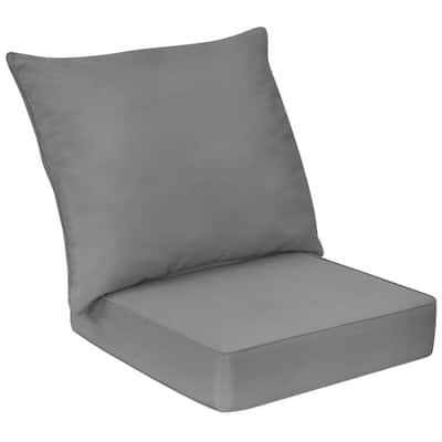 Deep Seat Chair Cushions with Backrest and Tie Belts for Patio or Home - 25" x 25" x 6"