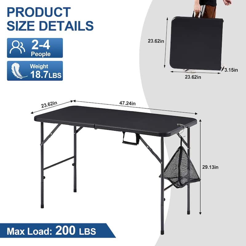 Camping Table with Mesh Bag Foldable Table Indoor Outdoor Portable Camping Table Suitable for Picnic Camping BBQ Backyard Beach