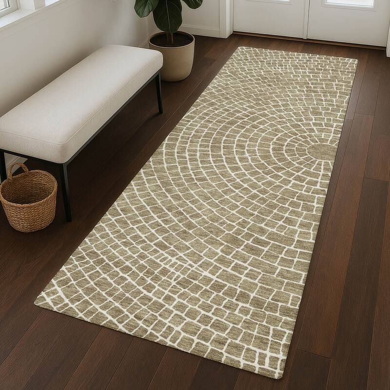 Machine Washable Indoor/ Outdoor Modern Gravity Chantille Rug