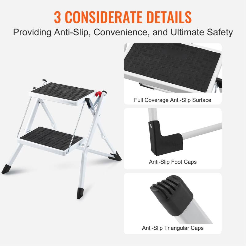 Step Stool Non-Slip Sturdy Step Ladders for Office, RVs, Pets, Bathrooms,Bedrooms
