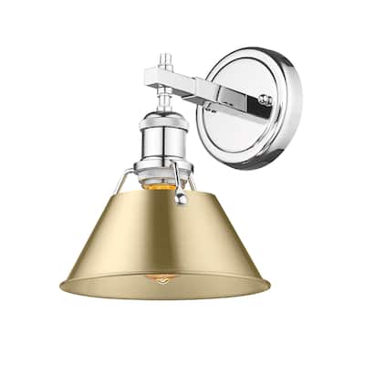 Orwell 1-Light Bath Vanity in Chrome with Brushed Champagne Bronze - Silver
