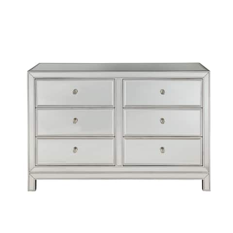 Dresser 6 drawers 48"W x 18"D" x 32"H in antique silver or gold paint