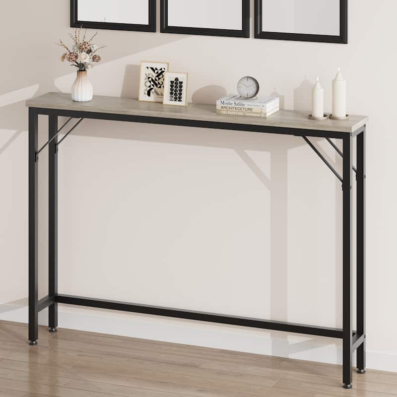 5.9" Narrow Sofa Table, Skinny Console Table with Storage