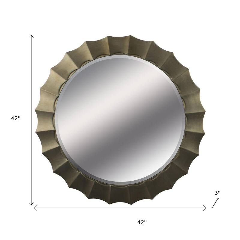 HomeRoots 42" Bronze Round Accent Mirror - 42.00 in. x 42.00 in. x 3.00 in.